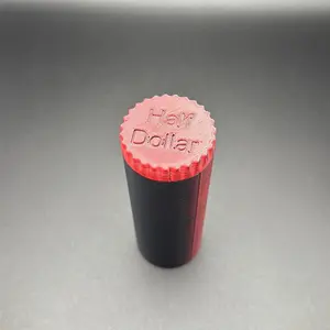 3D Printed by Me Modern Half Dollar Coin Tube Organizer, Plastic Screw-Top Storage Canister Jar Bottles, Home Organizer for Keeping Coins Minty Fresh