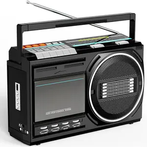 Cassette Player Recorder Boombox with : Portable Boom Box Radio FM/AM/SW - Retro Tape/USB Converter with Earphone Jack - Built-in MIC for Voice Recording - Sound Amplifier - DC/AC