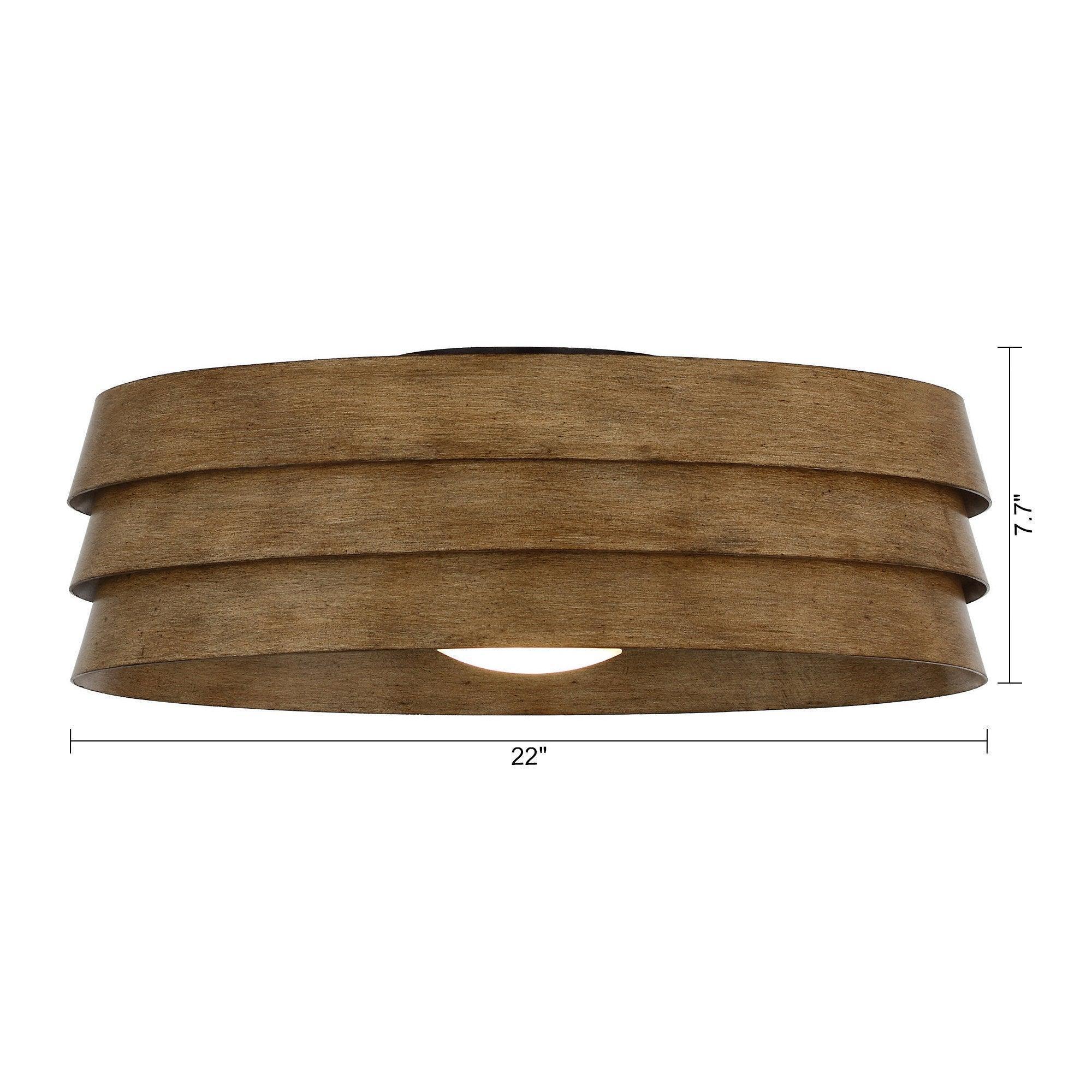 22" Farmhouse Flush Mount Reversible Ceiling Fan with LED Lighting & Remote Control