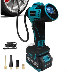 XUOVIOXY 20V Cordless Air Compressor Pump with 3000mAh Battery 160-PSI Digital LCD Screen LED Light Auto Shut-Off Portable Tire Inflator for Cars Trucks Motorcycles Bikes Sports