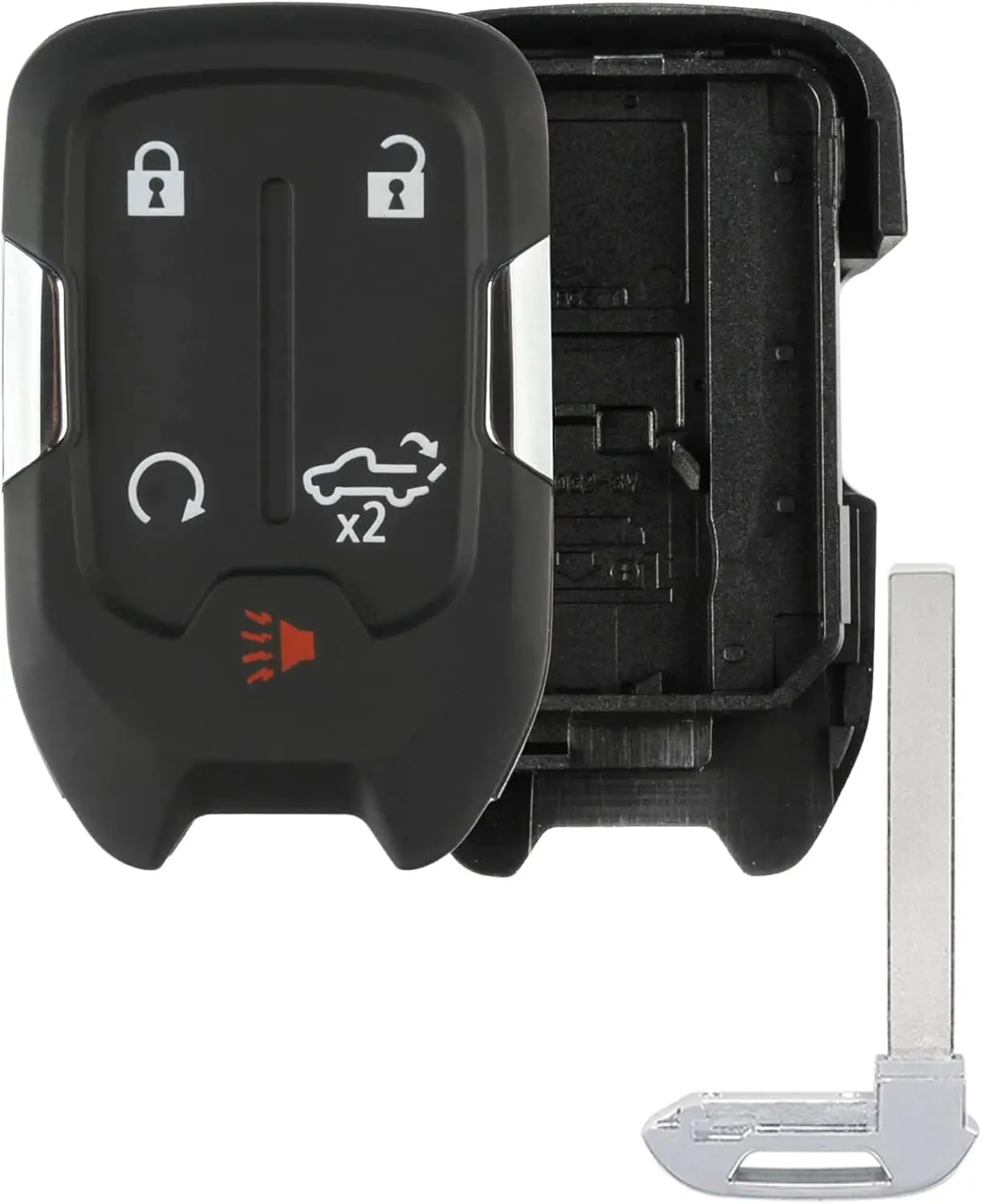 Fob Shell for GMC Sierra 2019-2022 with Battery, Smart Remote Keyfob Shell Case Cover Replacement for Chevy Silverado GMC Sierra 2019-2022 HYQ1EA HYQ1ES