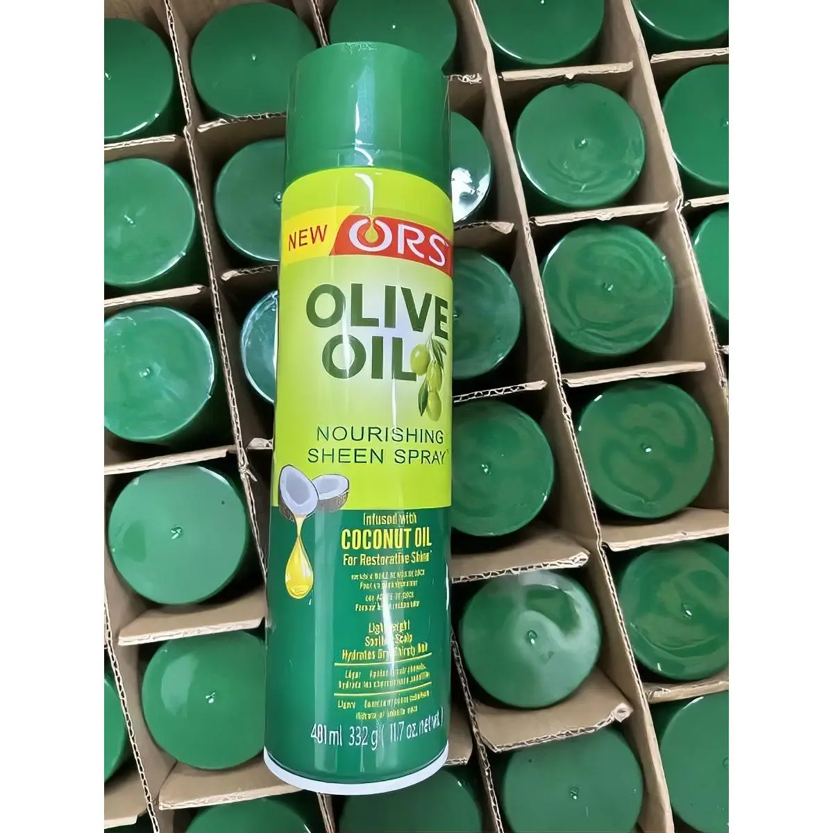 ORS Olive Oil Nourishing Sheen Spray Infused with Coconut Oil for Restorative Shine 491ml