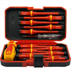 13-Piece Insulated Screwdriver Set with Insulated Handles, Magnetic Phillips Cross Bits, Electrician Repair Tool Kit Box, Multi-Functional Hand Tools
