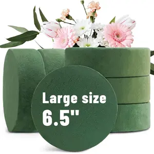 6 Packs Round Floral Foam Blocks 6.5'' Large Dry Floral Foam for Artificial Flowers Flower Foam Blocks for Wedding Aisle Flowers Party Decoration