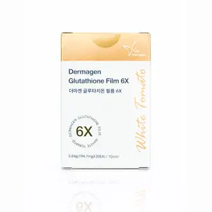 Dermagen Glutathione Film 6X - 30 pcs, 6X Concentrated Formula with White Tomato, Biotin, Cysteine, Vitamin C, Vitamin E, and Hyaluronic Acid for Enhanced Beauty and Self-Care Oral Vitamin for skin enhancement