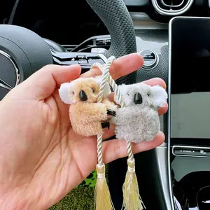 2pcs & Plush Koala Car Hanging Decorations, Cute Animal Ornaments for Your Vehicle Interior Decoration, Car Accessories