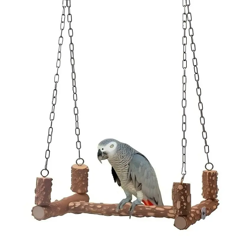 Parrot Supplies, Bird Toy, Szechuan Pepper Wood Swing, swing feature, Parrot Stand, Chew Toy, chewable design, Pet Accessories, Pine Tree Material, natural materials, Harvested in China