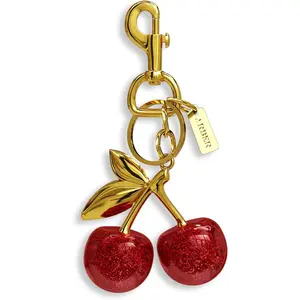 Cherry Keychain for Purse - Realistic Cherry Bag Charm with Large Clasp, Cute Bag Charms Gold Stem - Versatile Bag Accessories Charms Chain, Aesthetic Red Cherry Charms for Handbags Gift & More