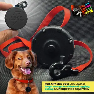 Black + Free Bonus Leash! Wearable Mini Adjustable Dog Leash for Hiking, Training & Adventure. Powerful Lightweight 36" Retractable Keychain Clip. Durable & Comfort Grip for Off Leash Walking Hiking Training & Travel.