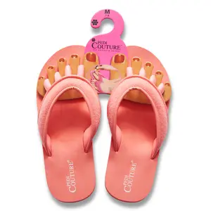 Pedi Couture Coral Pedicure Sandal - TSummer Footwear with Arch Support & Non-Slip Sole for Comfort and Balance