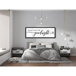 GiftOfHope Always Kiss Me Goodnight Print, Master Bedroom Print, Bedroom Wall Decor, Love Quote, Rustic Farmhouse Wall Art Unframed