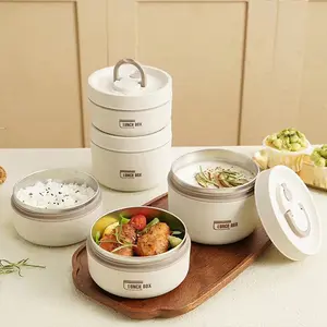 Camping Picnic Tableware, 304 Stainless Steel Lunch Box, Round Insulated Food Storage Box, Sealed Thermos Food Container, Insulated Bento Box