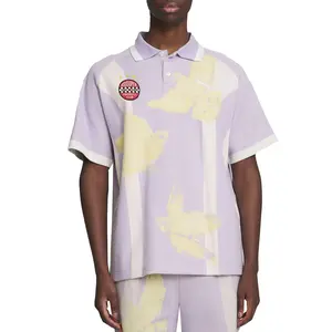 PUMA Mens X Kidsuper Knitted Collared Short Sleeve Shirt Casual Casual - Purple