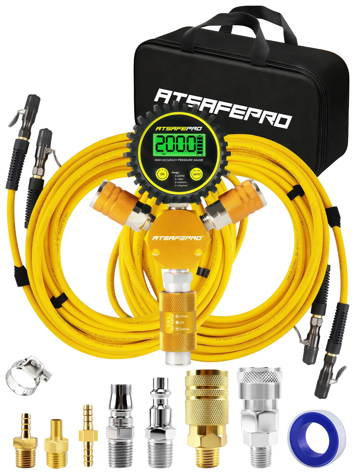 4 Tire Inflation Deflation System, Air Systems Rapid 4-Tire Inflation/Deflation System, Fits Up to 155" Wheelbase, Includes Manifold, Digital Gauge, and Storage Bag