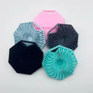 Antibacterial Silicone Body Scrubber - Exfoliates & Softens Sensitive Skin with Soft Bristles, Available in Black, Green, Pink, and Baby Blue