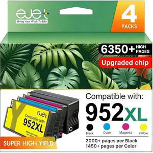 952XL Ink Cartridges Combo Pack Replacement for  952XL 952 XL 952XL Ink 4 Pack Works with  Offic Pro 8710 8720 8210 7740 7720 8715 8703 Offic 8702 Printer, Black Cyan Magenta Yellow