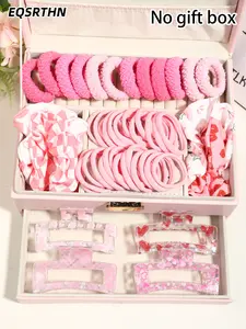 70pcs pink hair accessories set, including multi-category hair accessories such as grab clips and multi-style hair accessories covering different hairstyle needs such as daily ponytail, meatball head, half-tied hair, braided hair, etc., suitable for stude