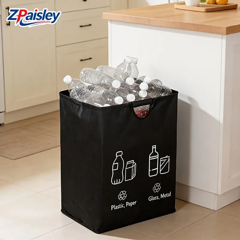 Duty Freestanding Recycle Organizer with Handles, Collapsible Waterproof Waste Sorting Container for Plastic Paper Glass Metal, Perfect for Kitchen Garage Balcony Pantry Home Use