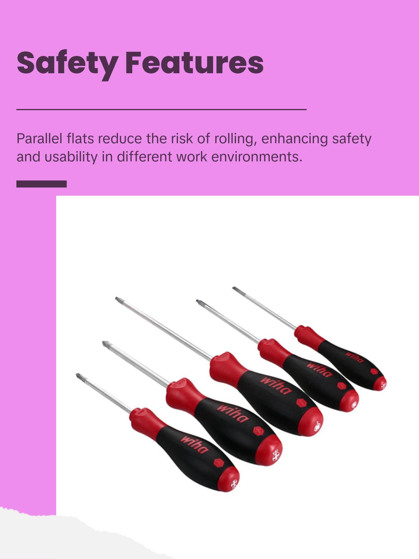 Wiha Tools 30286 5 Piece SoftFinish Slotted and Phillips and Square Screwdriver Set