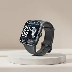 TOZO_S7 Smartwatch Bluetooth Call 1.85”AMOLED Ultra HD Screen,Dynamic Dials Messages Detect Human Health High Battery Life Touch Screen Watch Black FathersDayGift ideal birthday Wearable Phone Wristwatch Smartphone with Fitness and Features