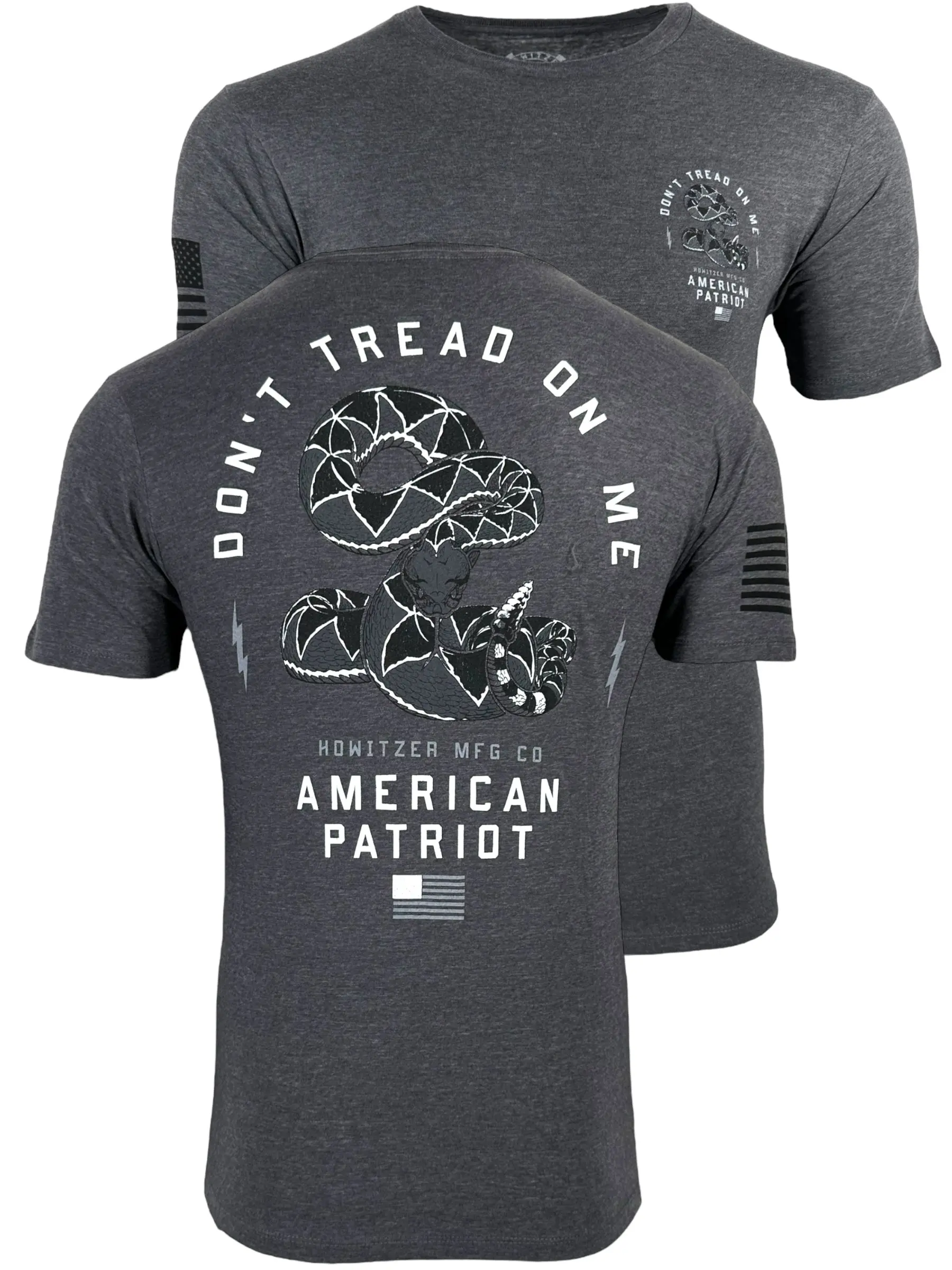 Howitzer Men's Round Neck Slither Short Sleeve T-Shirt - Patriotic Military Graphic, Casual Ultra-Soft Tri-Blend Fabric Tee