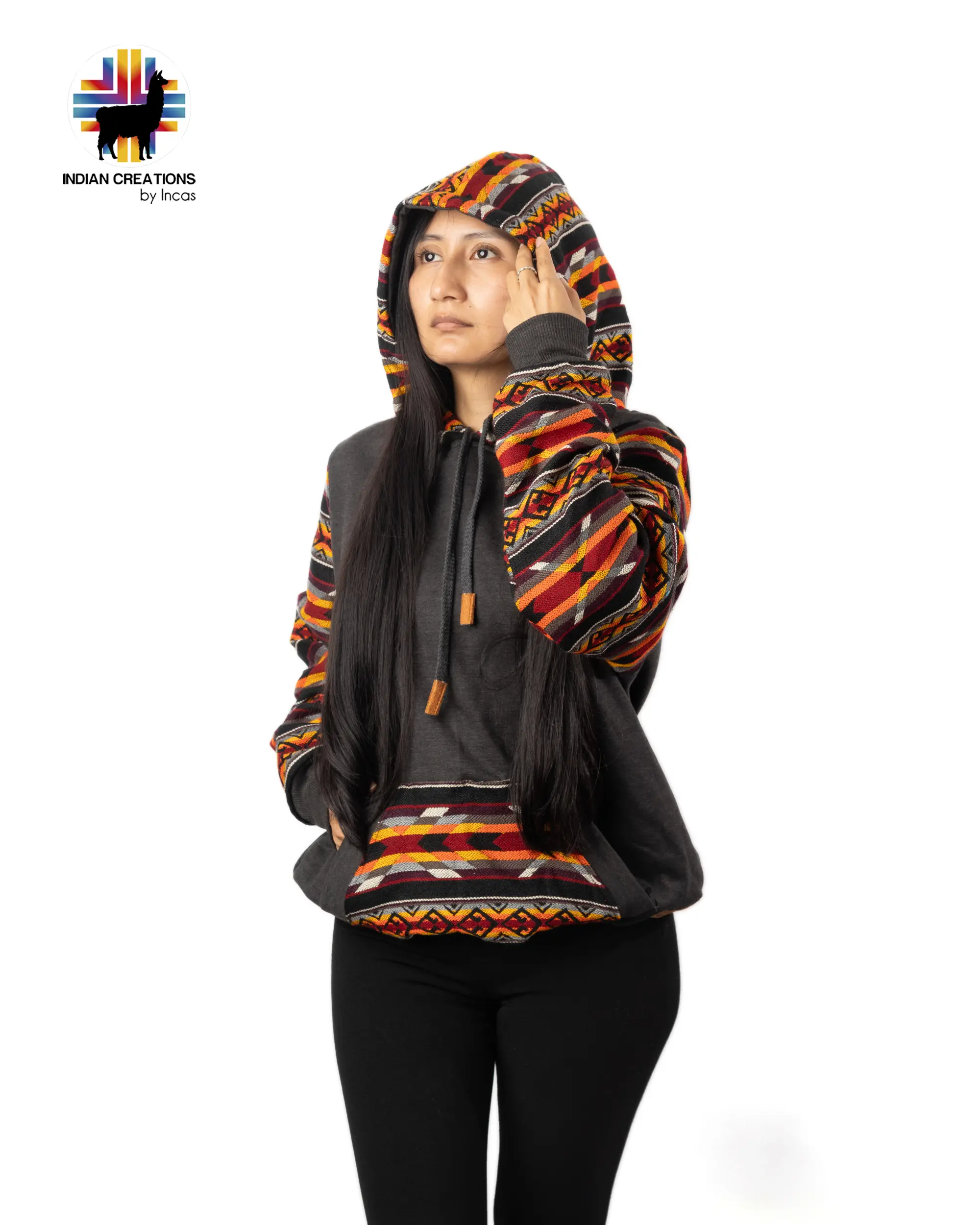 Cotton Hoodie. Handcrafted by Indigenous Hands. Super Soft with Hood. Unisex. Machine Washable. Gift Ideas