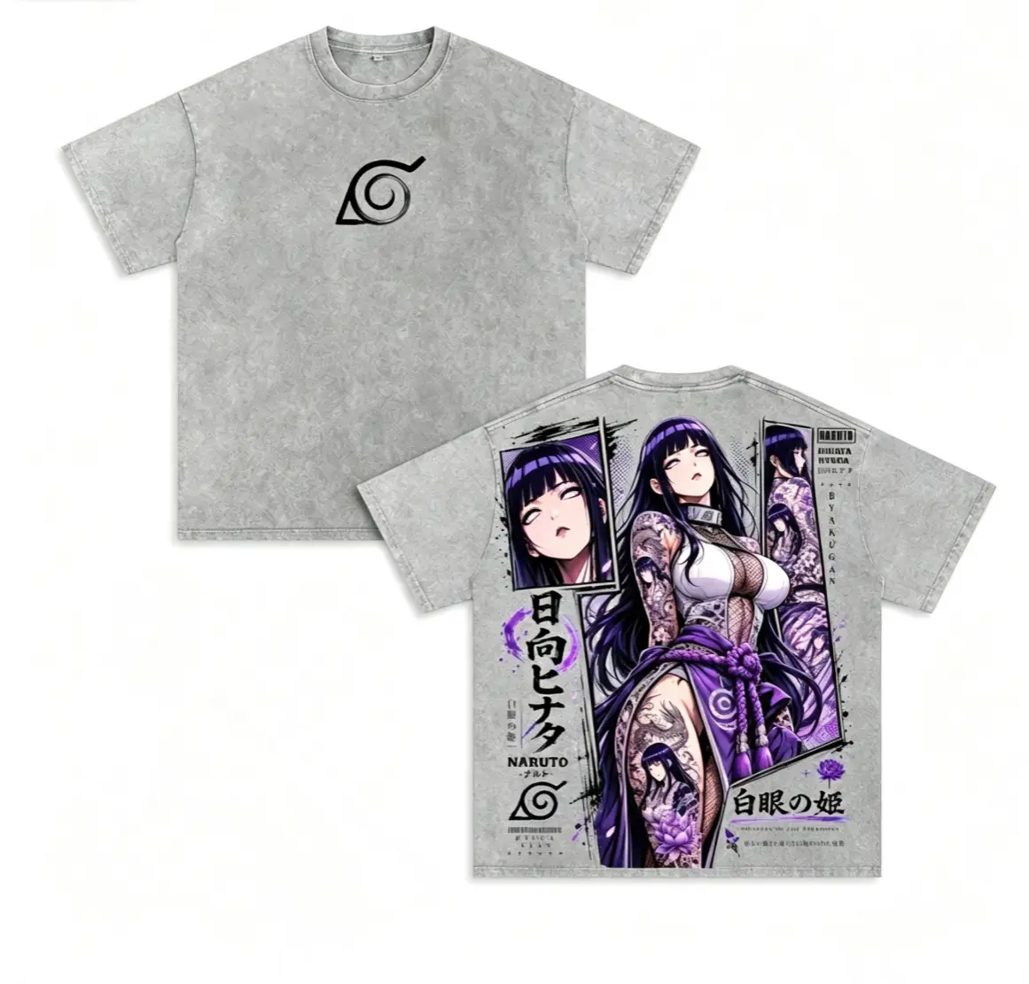 Hinata Hyuga NarutoWash T-Shirt, Hinata Hyuga Vintage Washed Graphic Tee, Soul Reaper Arc Oversized Acid Wash T-Shirt retro print fun story shirt new york t-shirt all-season casual teeny t-shirt gift good graphic shirt graphic t-shirt casual short-sleeve