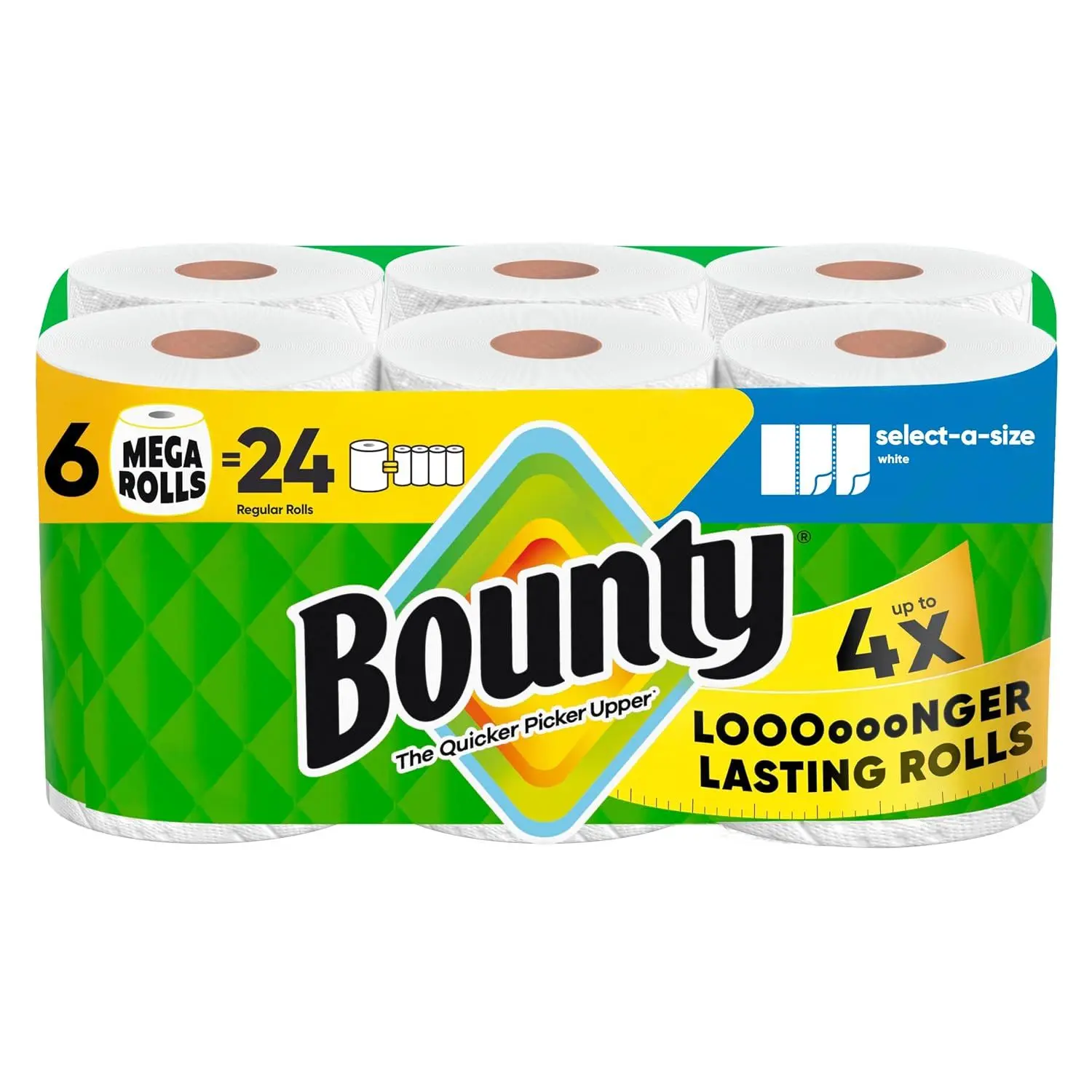 Bounty Select-A-Size Paper Towels, White, 2 Triple Rolls = 6 Regular Rolls