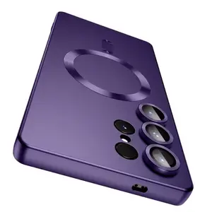 Luxury Magnetic Wireless Charging Matte Case for Galaxy S25 S24 S23 S22 S21 Ultra S24Ultra S25 Ultra, Shockproof with Soft Edge Phone Cover