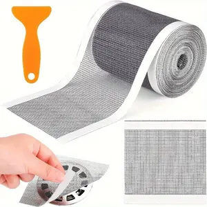 Disposable Shower Drain Sticker, 1 Set Self Adhesive Mesh Shower Drain Sticker & Scraper, Bathroom Accessories, Home Supplies