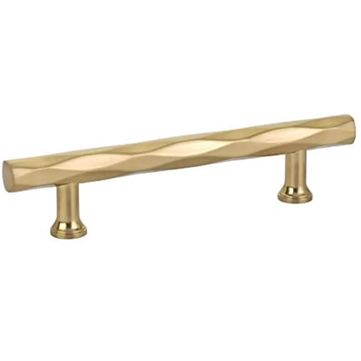 Emtek 86429US4 Art Deco Tribeca Metal Indoor Door Handle Cabinet Pull, 4" Center-to-Center (4 in.), Satin Brass Finish, Easy Install with Included Screws