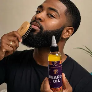 Aromatherapy Beard Care Essential Oil - Daily Use, Light Woody Scent, Boosts Full Thick Growth, Supports Hair Growth & Scalp Health