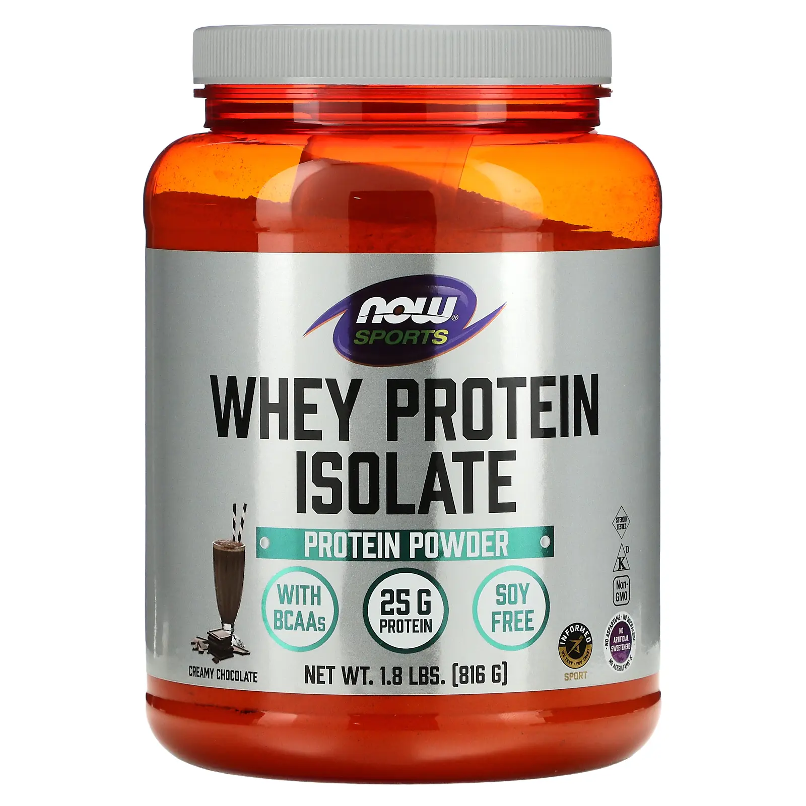 NOW Foods Sports, Whey Protein Isolate, Creamy Chocolate, 1.8 lbs (816 g)