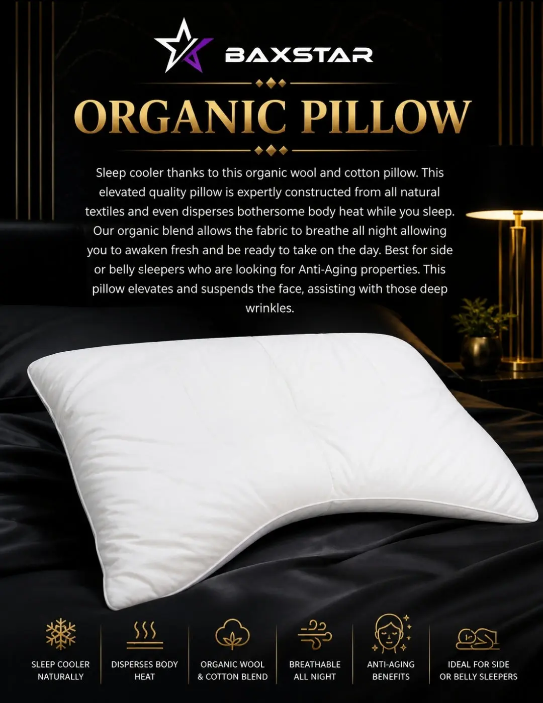 🔥👁️✨ BAXSTAR ORGANIC PILLOW™ 𓂀🛏️⚡𓋹 ✨👁️   