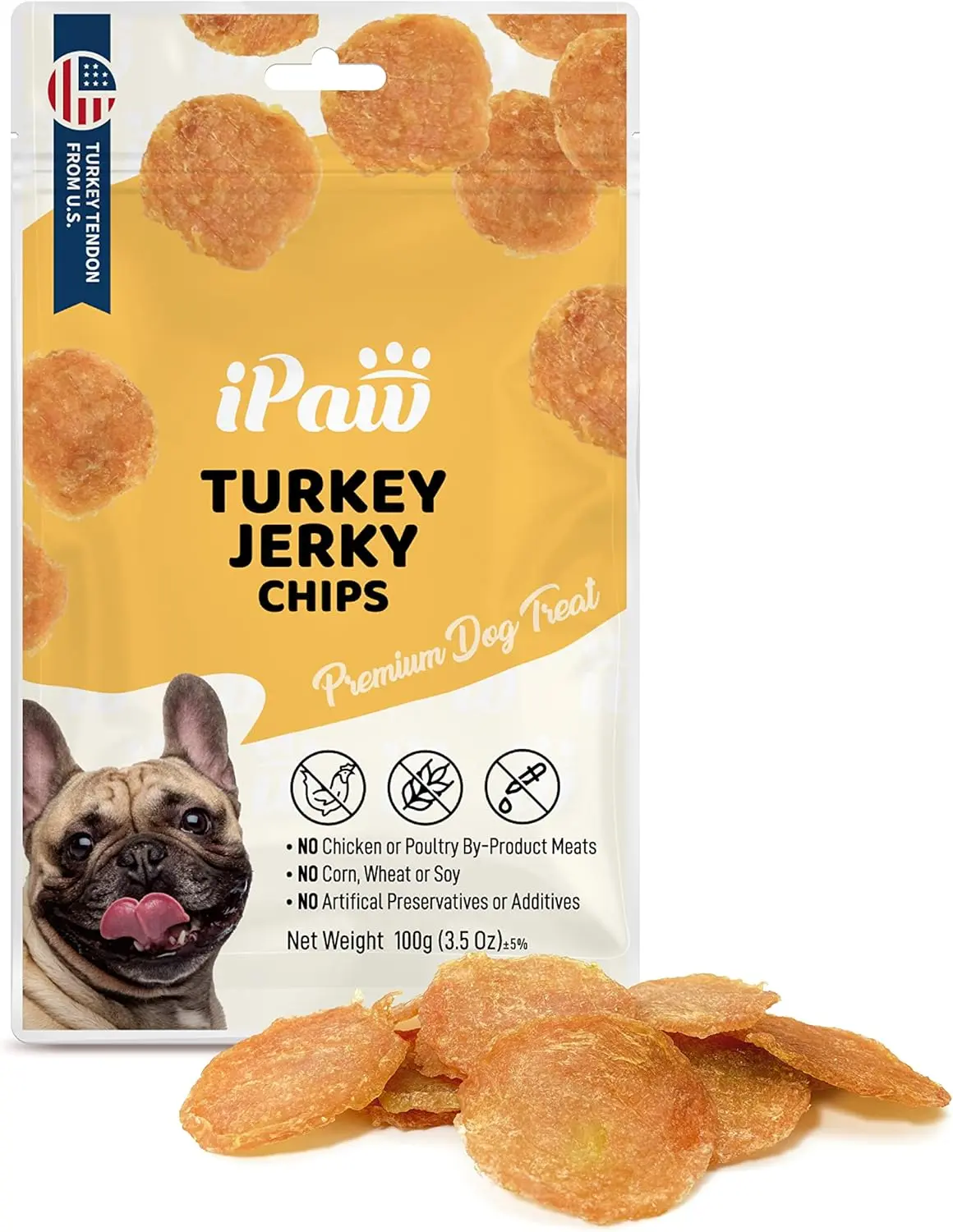 Turkey Dog Treats for Puppy Training, All Natural Human Grade Dog Treat, Ingredient Sourced from USA, Hypoallergenic, Easy to Digest (Turkey Chips)