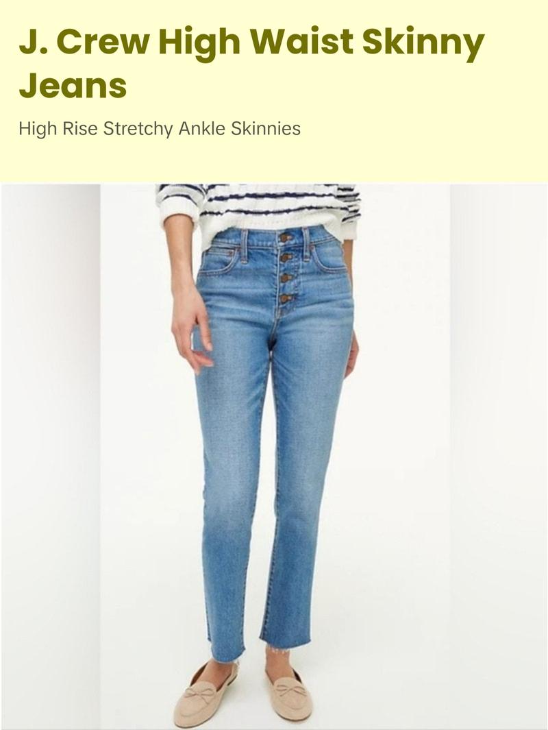 J. Crew Ankle High Waisted Stretchy Skinny Jean's