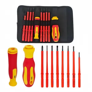 Quality Electrician Insulated Screwdriver Set Storage Roll Multicomponent VDE Handle For Household Repairs Maintenance Value, Multipurpose Switchable Screwdriver, 8 Sizes Tip