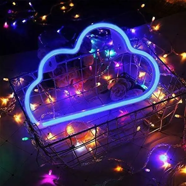 Cloud Neon Sign, Blue cloud led light Wall Light, USB or Battery Powered Neon Lights for Wall Decor, Aesthetic Hanging Neon Signs, Bedroom, Kids Room, Living Room, Gaming Room Setup, Bar, Party, Christmas, Wedding