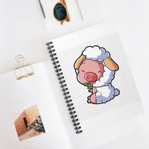 Cute Pig in Sheep Costume Spiral Notebook | Ruled Lined Journal