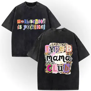 Vintage Wash Colorful Mom Tee – 100% Cotton Double-Sided Print, Motherhood Ransom Letter, Leopard Print, Mom Life Design. Perfect Mothers Day Gift # TikTokMadeMeBuyIt # GiftIdeas # GiftForHer
