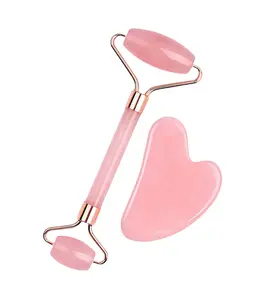 Jade Roller Massage Stick & Gua Sha Set - 100% Natural Stone Facial Massage Tools for Lymphatic Drainage, Anti-Puffiness & Glowing Skin, Spa-Quality Skincare, Gift-Ready Packaging Smooth Calming