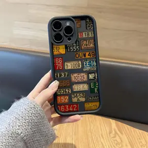 Car License Plate Pattern Phone Case, Full Body Shockproof Phone Protective Cover, Phone Accessories Compatible with iPhone, Casing