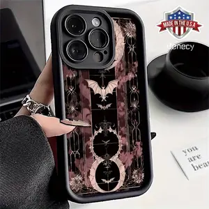 Magic Mysterious Bat Pattern Mobile Phone Case for iPhone Plus, Pro, Max,Xsmax. Perfect Birthday Gift for Friends TPU Fully Wrapped Camera Men's and Women's simple anti-drop protective TPU case Protection Cover Shockproof Smartphone