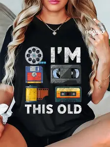 100% Cotton I'm This Old Retro Vintage Media Classic Technolog T-Shirt