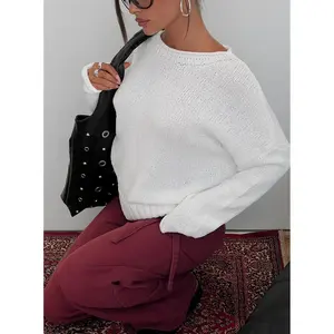 Reannon Wide Neck Knit Sweater White