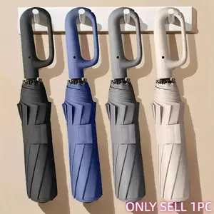 Automatic Folding Umbrella, 1 Count/60PCS Portable Rain Umbrella with Loop Buckle, Windproof & Waterproof Umbrella for Men & Women