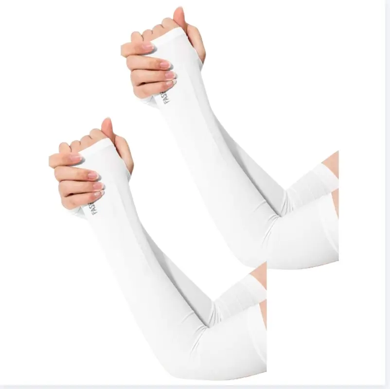 Solid Quick-Dry Upper Arm Sleeves, Unisex Wear with Cooling UPF 50+ Sun Protection & Thumb Holes for Outdoor Sports & Gardens, Upper Arm Sleeve, Fitness
