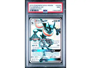 2019 Pokemon Sun and Moon Hidden Fates Greninja Ex #SV56 PSA 9
