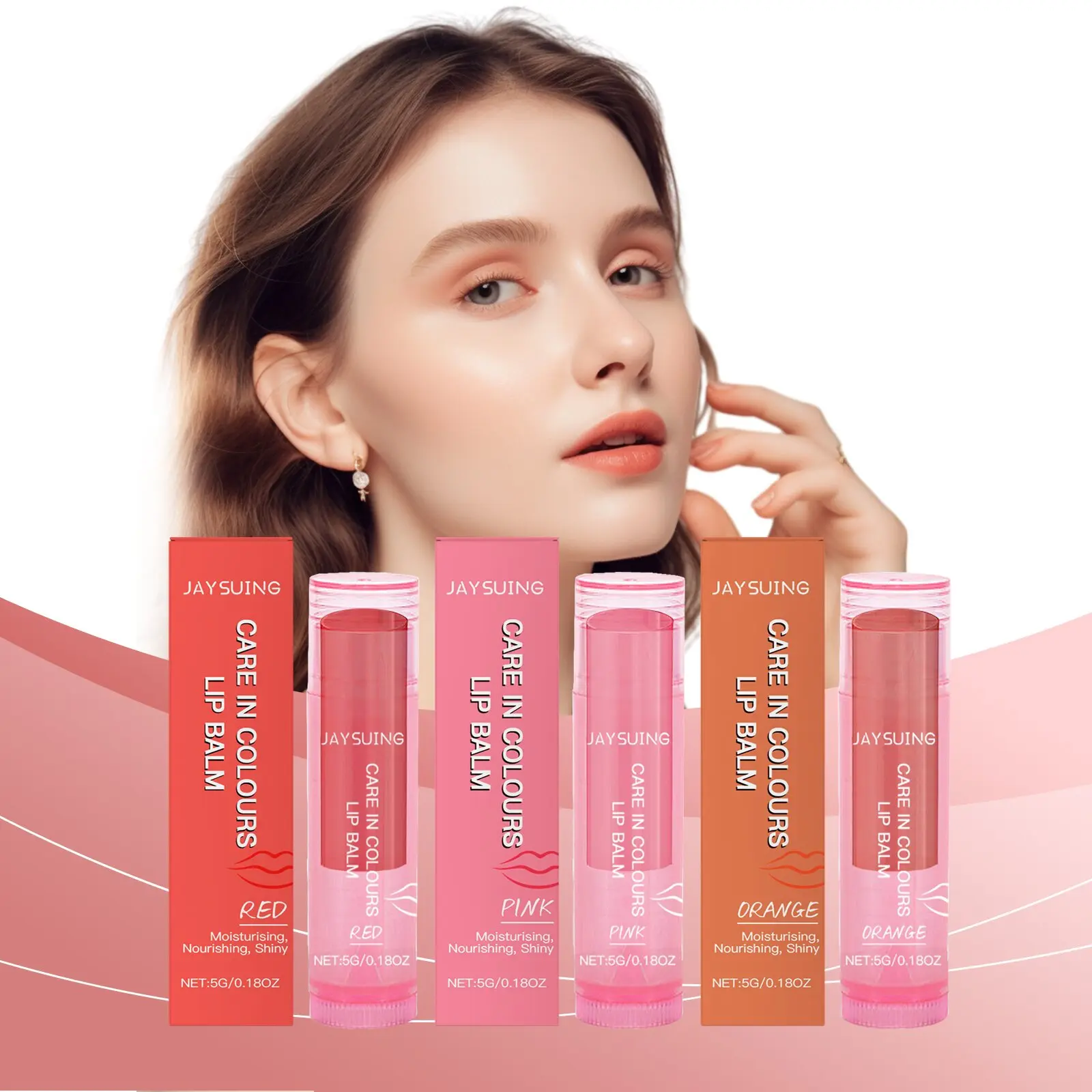 Pink lip balm - Moisturizing lip balm that gently nourishes the skin, making the lips smooth, rosy and tender. Lip care cream. waterproof long lasting makeup factorx