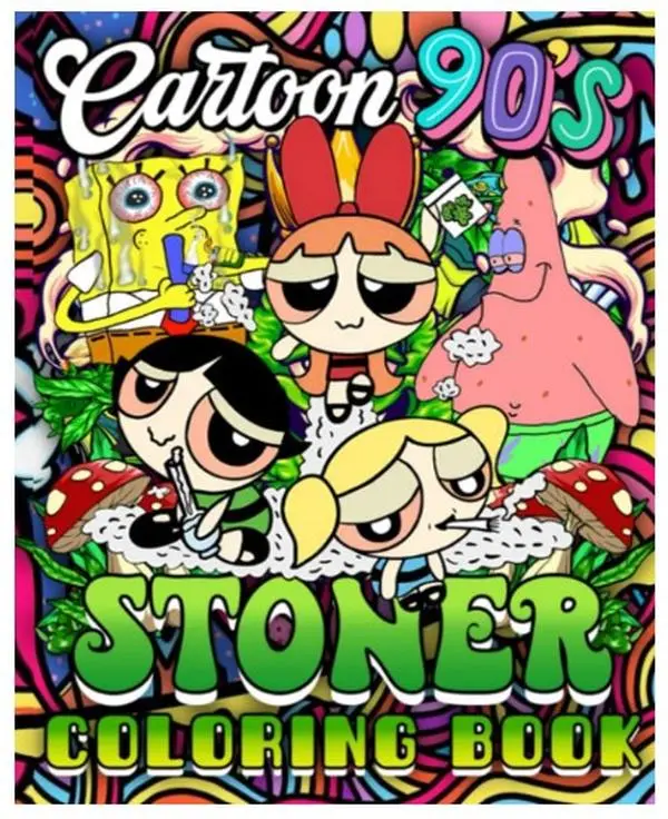 90's Stoner Adult Coloring Book - Retro Cartoon Characters, SpongeBob, Patrick, Rugrats - Engaging Activity for Retro Fans to Enjoy Coloring